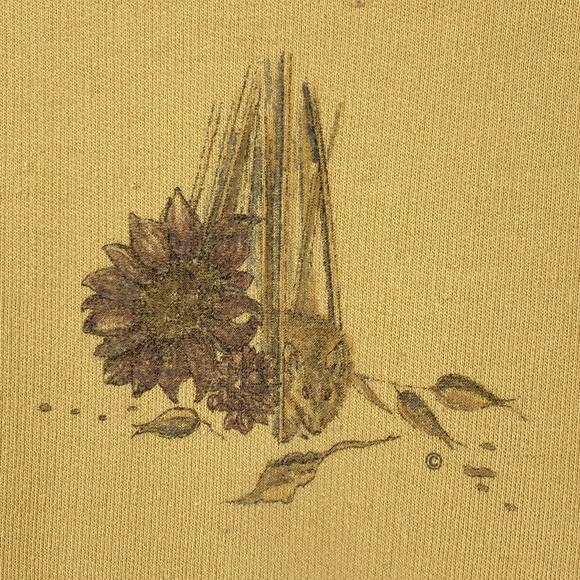 NORTHERN REFLECTIONS Sweatshirt Womens M Fall Floral Sunflower Fleece Yellow VTG - Picture 8 of 14